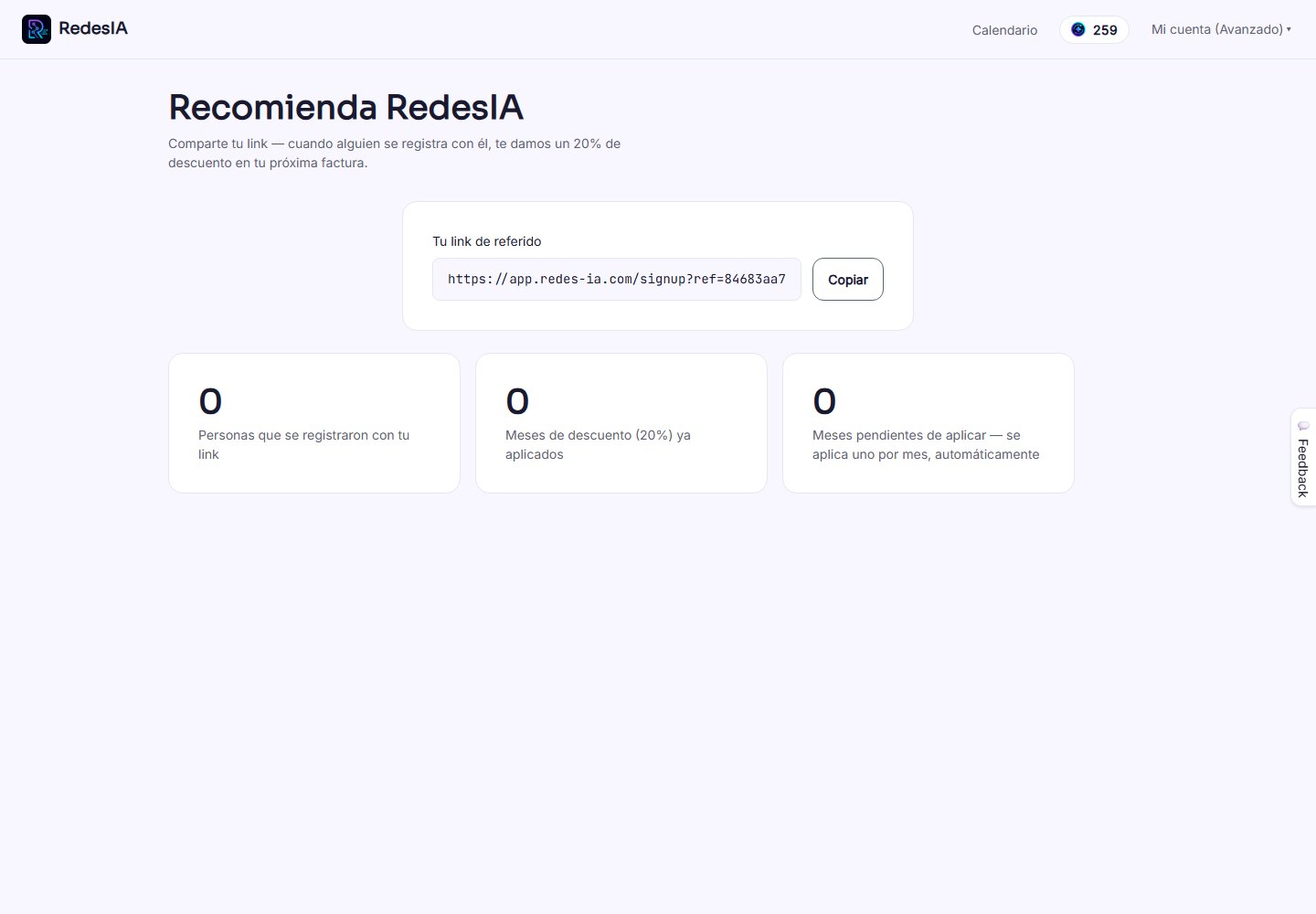 Captura de pantalla — paso 10: Referidos y soporte