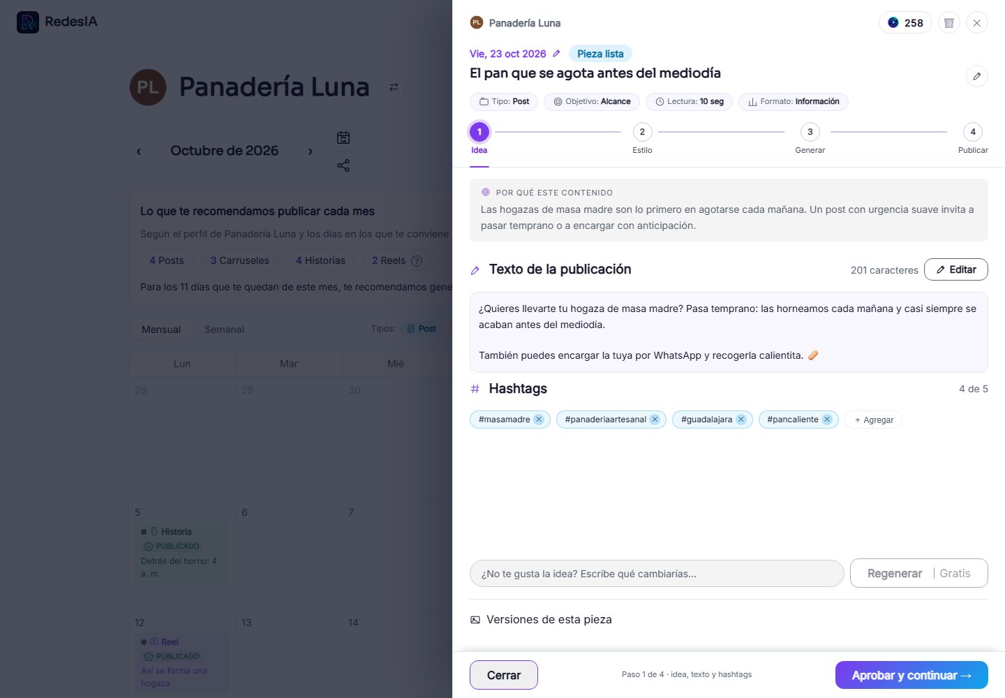 Captura de pantalla — paso 1: Identifica qué está mal