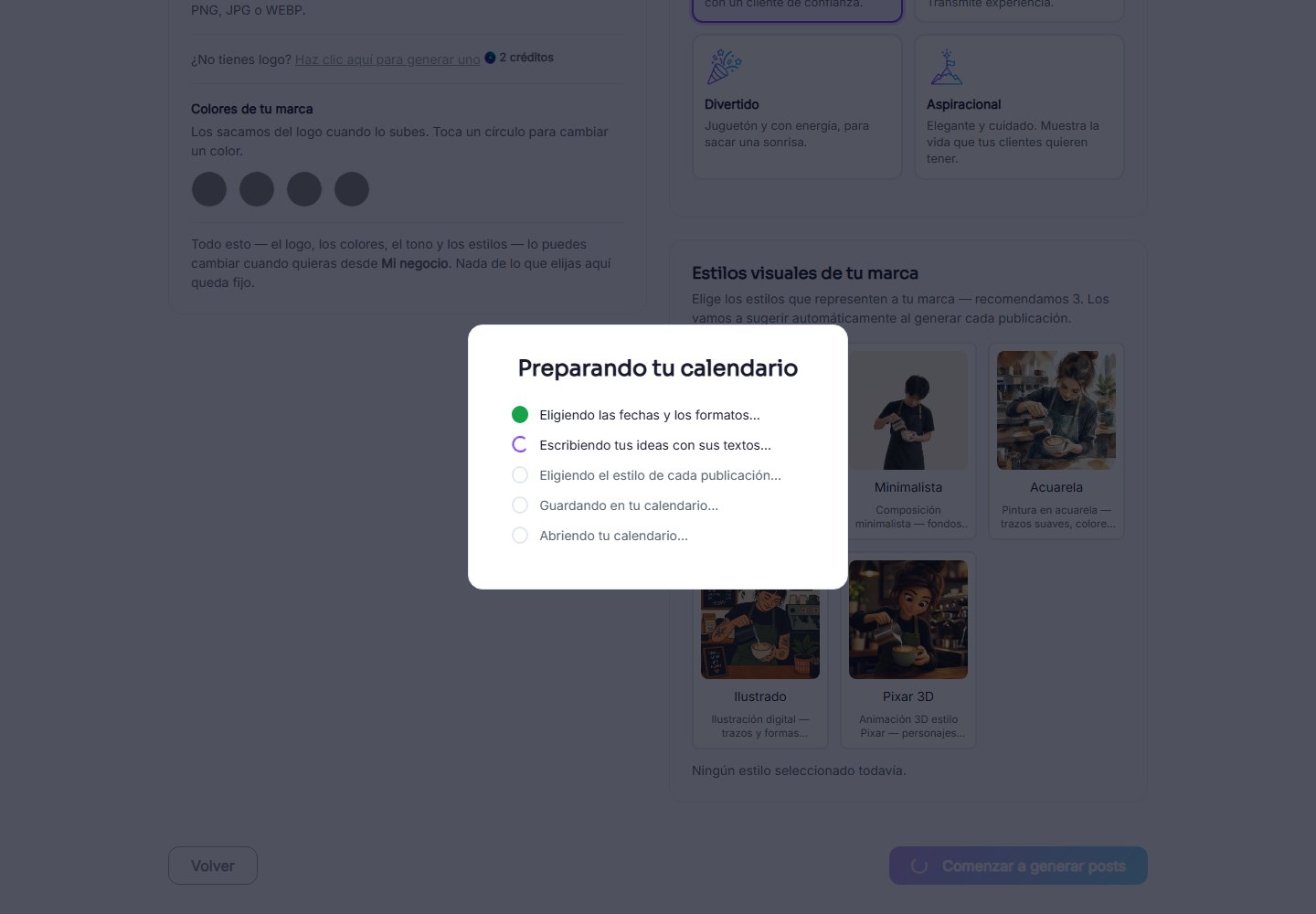 Captura de pantalla — paso 5: Sigue igual: genera tu calendario