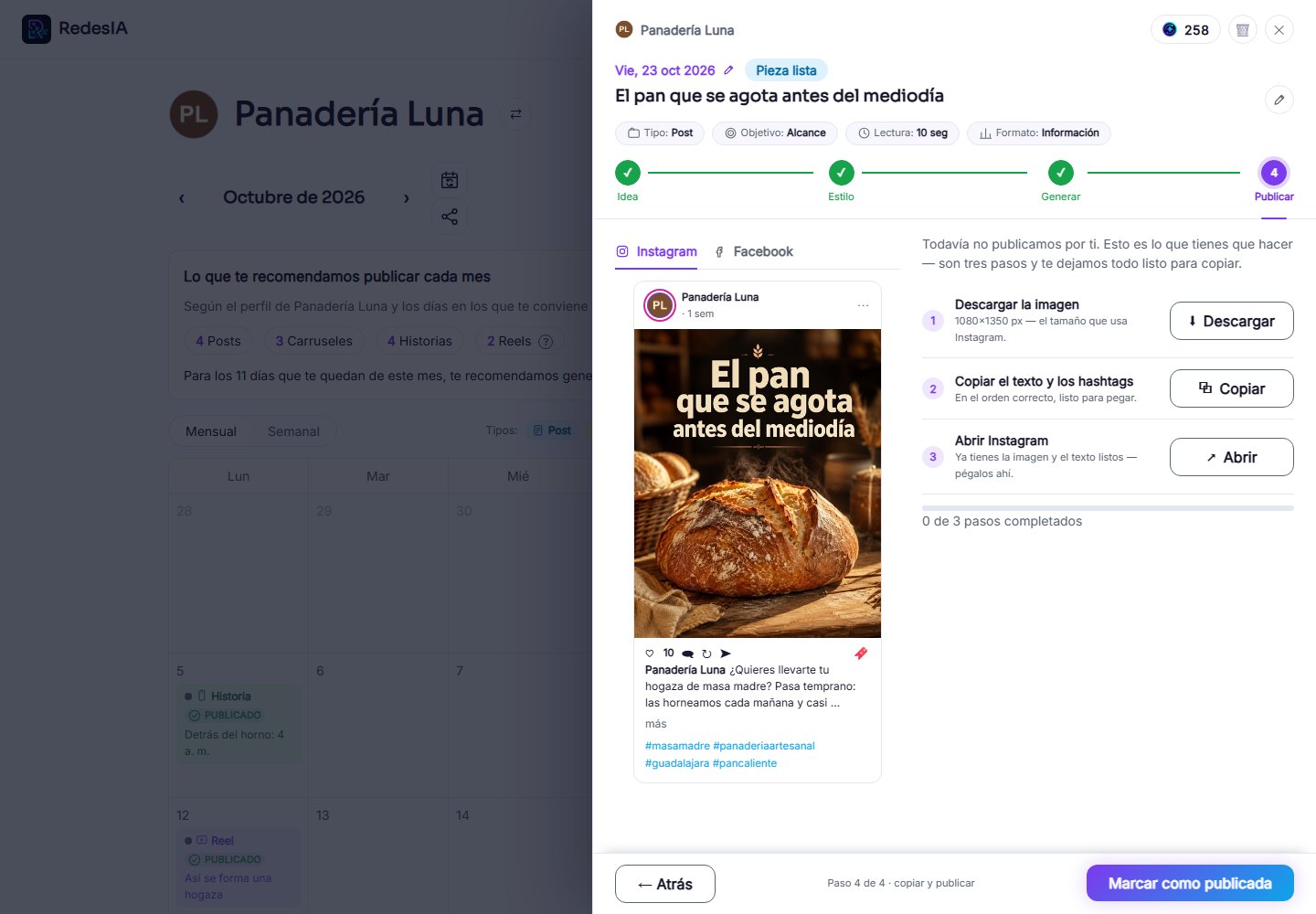 Captura de pantalla — paso 5: Descarga la imagen y copia el texto