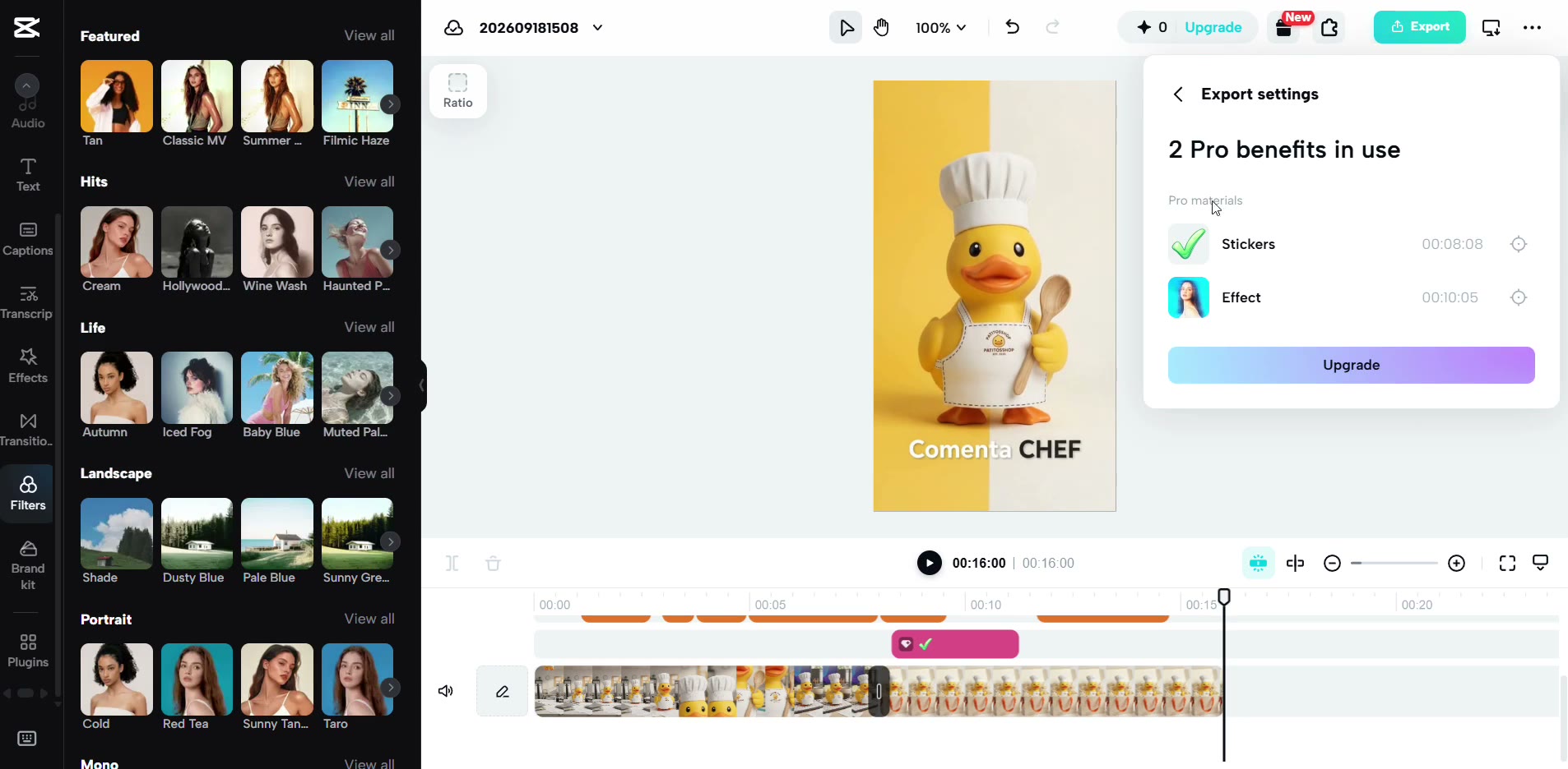 Captura de pantalla — paso 4: Sube el video a CapCut y edítalo